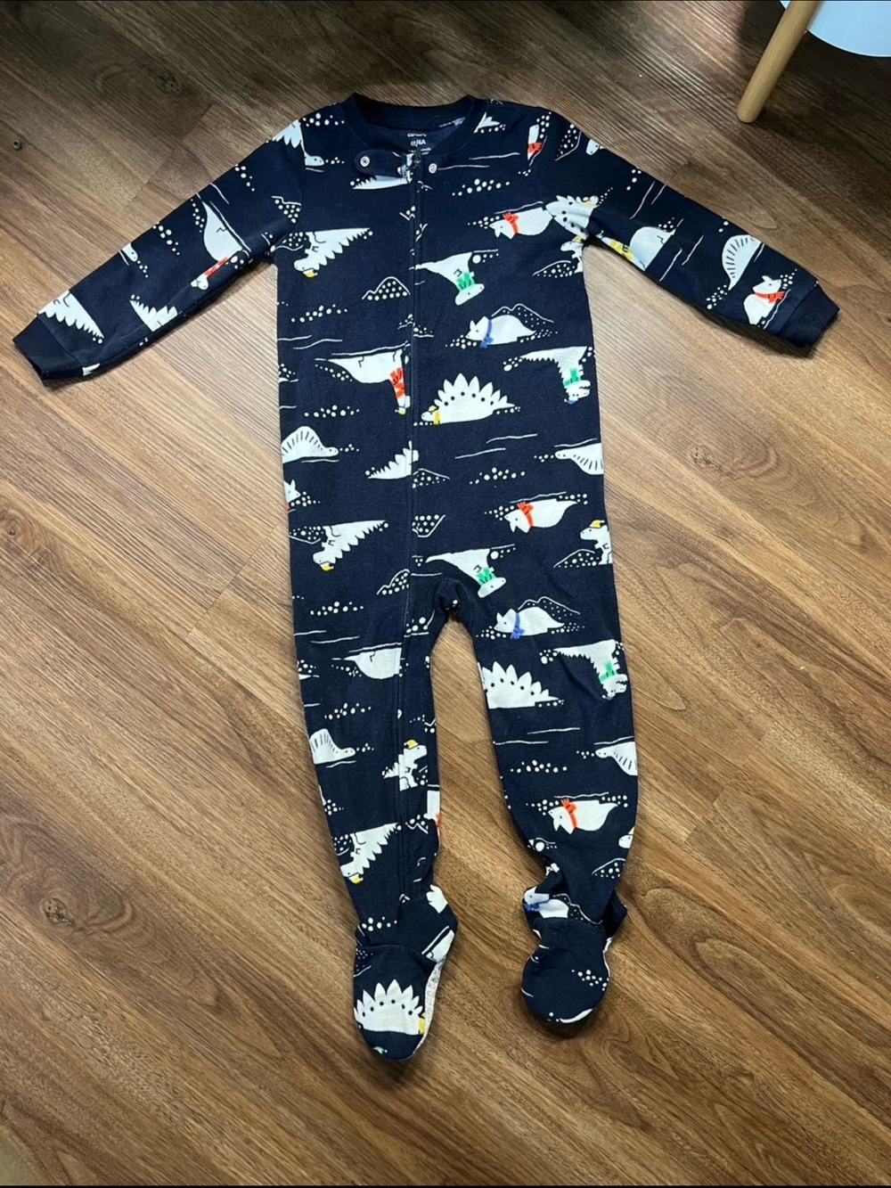 Dinosaur Print Footed One-Piece for Kids